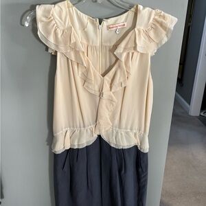 Rebecca Taylor Cream Ruffle Blouse